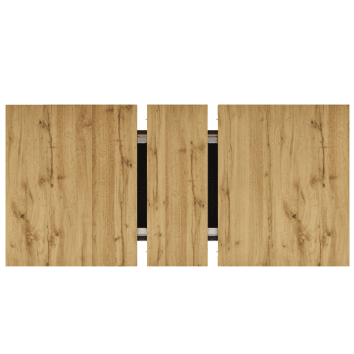 Mesa extensível 110-140x80 cm - Telescópica, com LED e arrumação - Preto + Natural