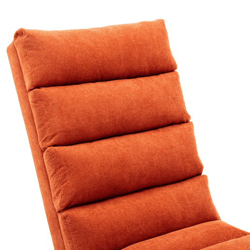 Sofá reclinável fixo - apoio total, vibração suave, bolsos laterais - Laranja