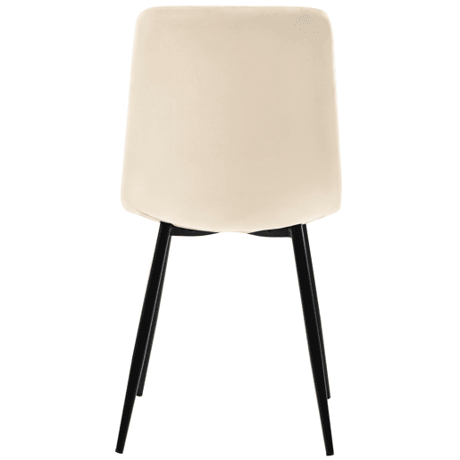 Conjunto de sala de jantar de 5 peças 117x68 cm - Mesa com 4 cadeiras, madeira de nogueira, pernas metálicas pretas, cadeiras de veludo bege