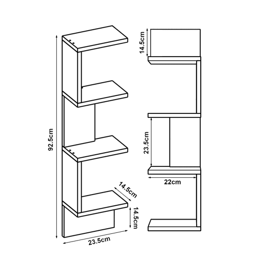 Prateleira de parede Omn conjunto de 2 peças 93x24x15 cm branco  aspeto madeira en.casa