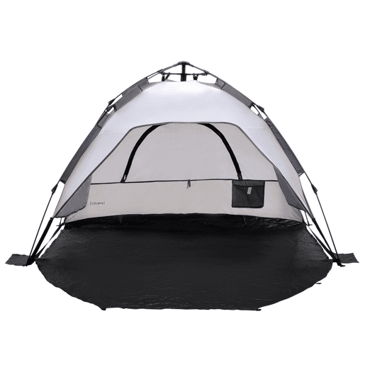 Tenda de praia pop up Mullsjö automática 215 x 135 x 140 cm cinzento clarocinzento escuro pro.tec.