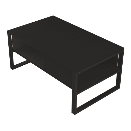 Mesa de centro Laukaa retangular metal 100x60x45cm Preto en.casa
