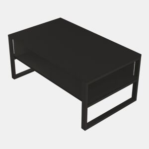 Mesa de centro Laukaa retangular metal 100x60x45cm Preto en.casa