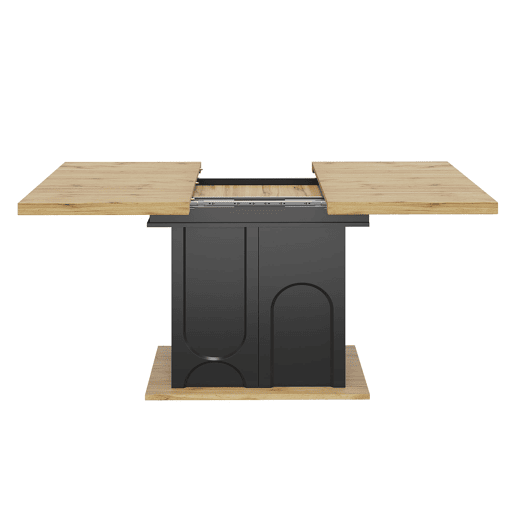 Mesa de jantar extensível 110-140x80 cm - dobrável, 4-6 pessoas, com arrumação - pretanatural Mesa de jantar extensível 110-140x80 cm - dobrável, 4-6 pessoas, com arrumação - pretanatural