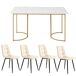Conjunto de mesas y sillas de comedor 140x80 Conjunto de mesas y sillas de comedor 140x80 Beige