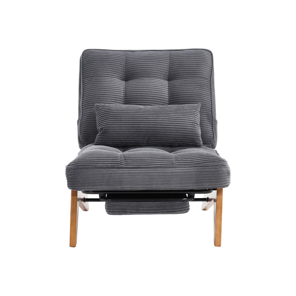 Sillón lounge ajustable - con reposapiés y cojín lumbar - tela gris oscuro