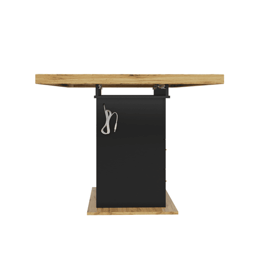Mesa extensível 110x80x75 cm - Com LED, madeira, extensível até 140 cm, para 6 pessoas
