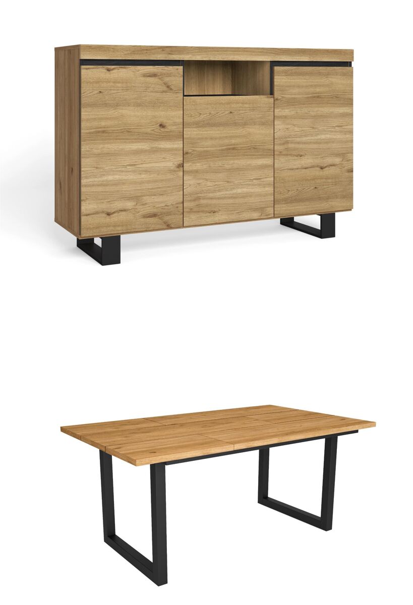Conjunto muebles salon, Mesa patas U 8 comensales