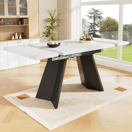 Mesa extensível 99-159 cm - Design flexível, mesa para sala de jantar e escritório, superfície ampla - Branco