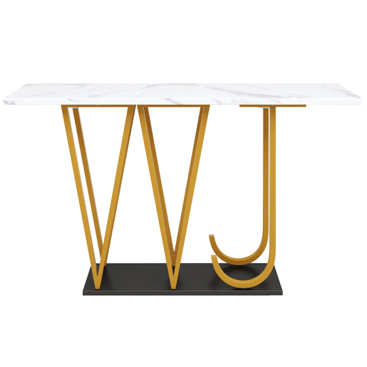 Mesa de jantar 120x29,5x80 cm - Mesa de cozinha, mesa de varanda, superfície com efeito mármore - Branca