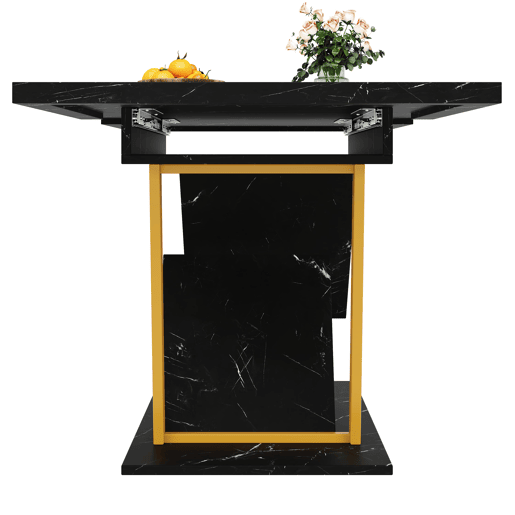 Mesa extensível 110x80x76 cm - Para sala de jantar e cozinha - Extensível até 140 cm - Preto