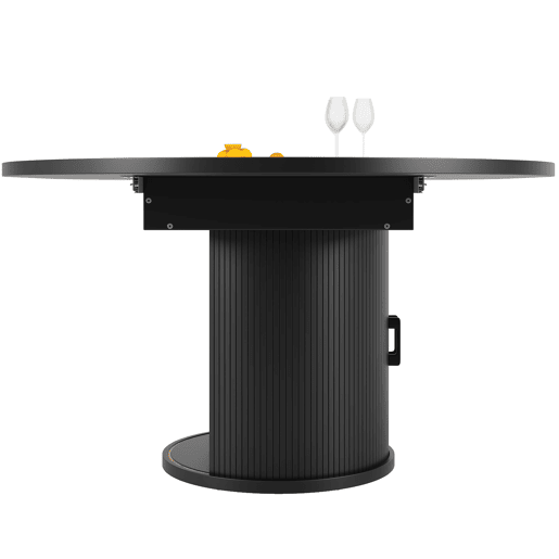 Mesa extensível redonda 118-158 cm - Mesa de jantar, extensível a ovalada, capacidade para 6 pessoas - NogueiraPreto