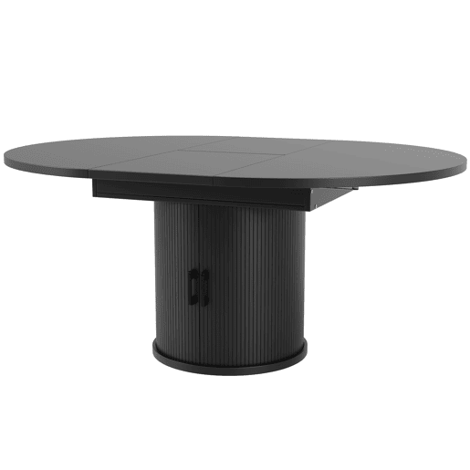 Mesa extensível redonda 118-158 cm - Mesa de jantar, extensível a ovalada, capacidade para 6 pessoas - NogueiraPreto