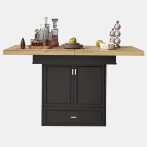 Mesa extensível 110x80x75 cm - Adequada para sala de jantar, cozinha ou terraço - Madeira natural