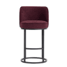 Banco de bar 2 unidades - moderno, acolchoado, pernas metálicas pretas - vermelho vinho