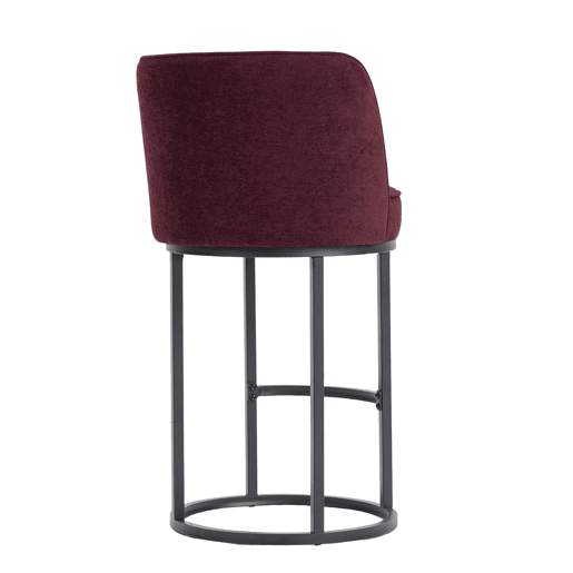Banco de bar 2 unidades - moderno, acolchoado, pernas metálicas pretas - vermelho vinho