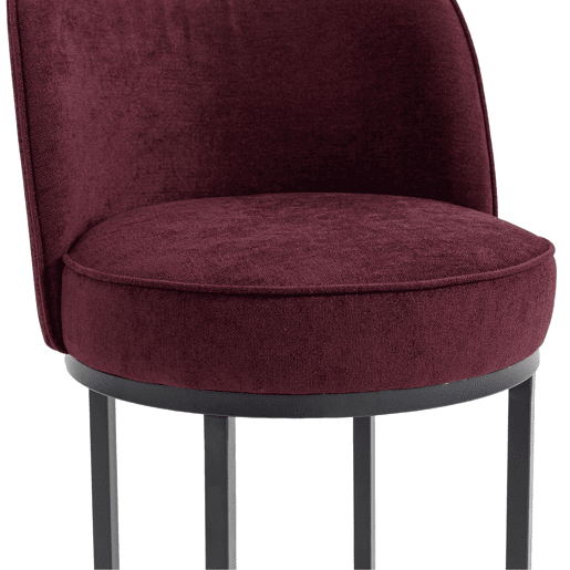 Banco de bar 2 unidades - moderno, acolchoado, pernas metálicas pretas - vermelho vinho