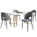 Conjunto de mesas y sillas de comedor 140x80 Conjunto de mesas y sillas de comedor 140x80 Blanco/ Beige
