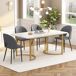 Conjunto de mesas y sillas de comedor 140x80 Conjunto de mesas y sillas de comedor 140x80 Blanco/ Beige