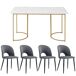 Conjunto de mesas y sillas de comedor 140x80 Conjunto de mesas y sillas de comedor 140x80 Blanco/ Beige