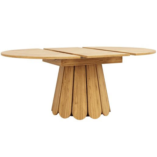 Mesa extensível redonda 118-158 cm - Mesa de jantar para 6 pessoas - Cor madeira