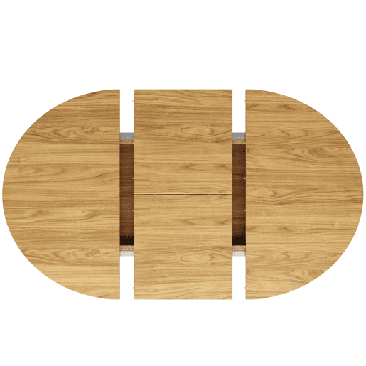 Mesa extensível redonda 118-158 cm - Mesa de jantar para 6 pessoas - Cor madeira
