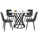 Conjunto de mesas y sillas de comedor 80x80 Conjunto de mesas y sillas de comedor 80x80 Blanco/ Negro