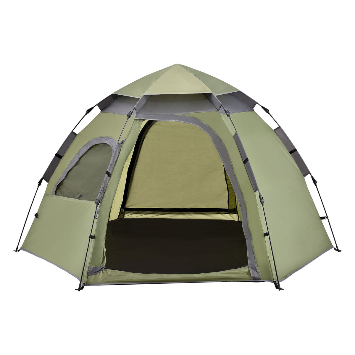 Tienda de campaña nybro automática 240 x 205 x 140 cm verde oscuro/gris oscuro [pro.tec]
