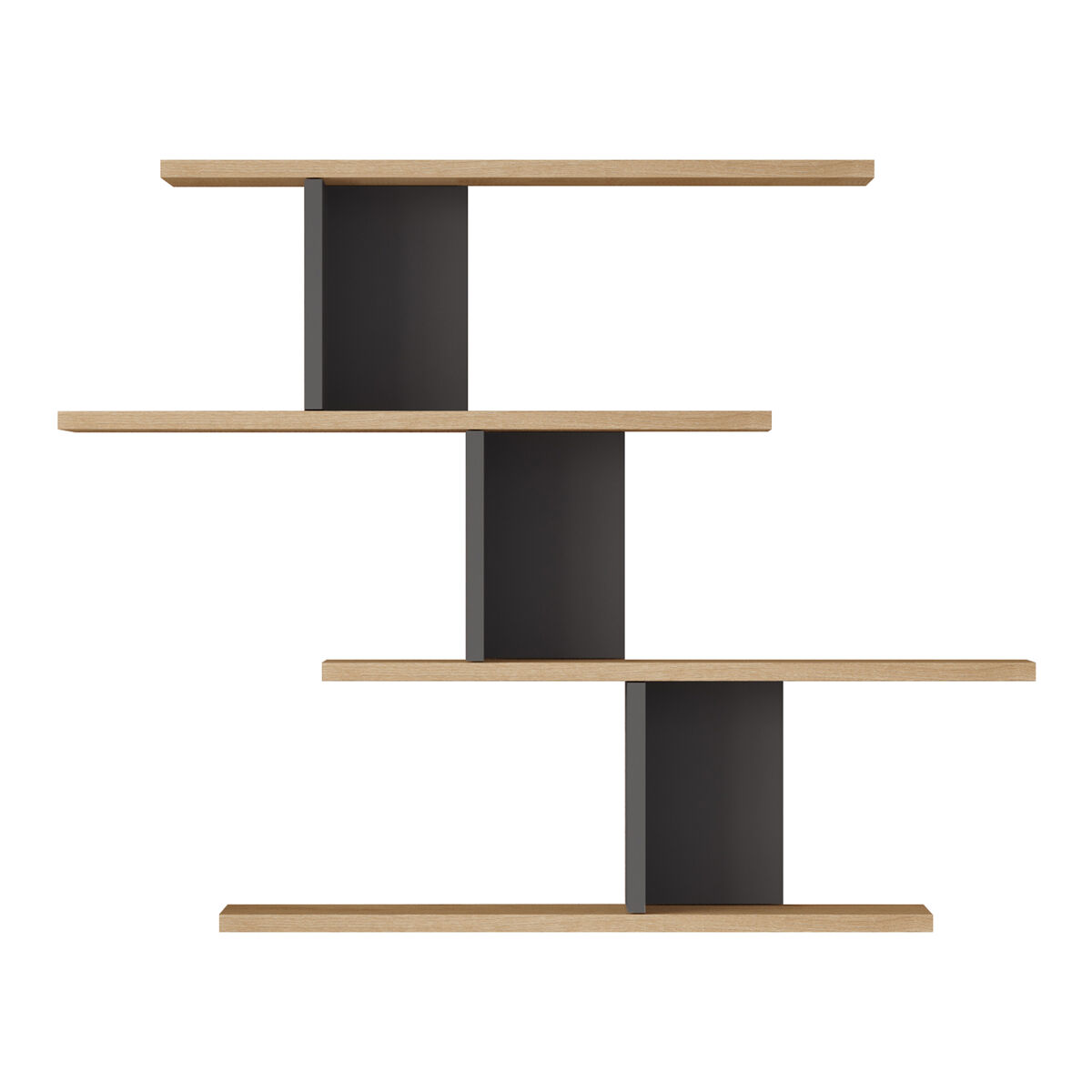 Estantería de pared hökkomi 78x99x15 cm - antracita / efecto madera [en.casa]
