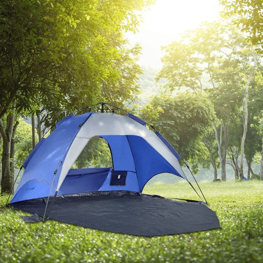 Tenda de praia pop up Mullsjö automática 215 x 135 x 140 cm azulcinzento escuro pro.tec.