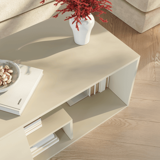 Mesa de centro Antaa retangular 80x50x40cm cor de areia en.casa