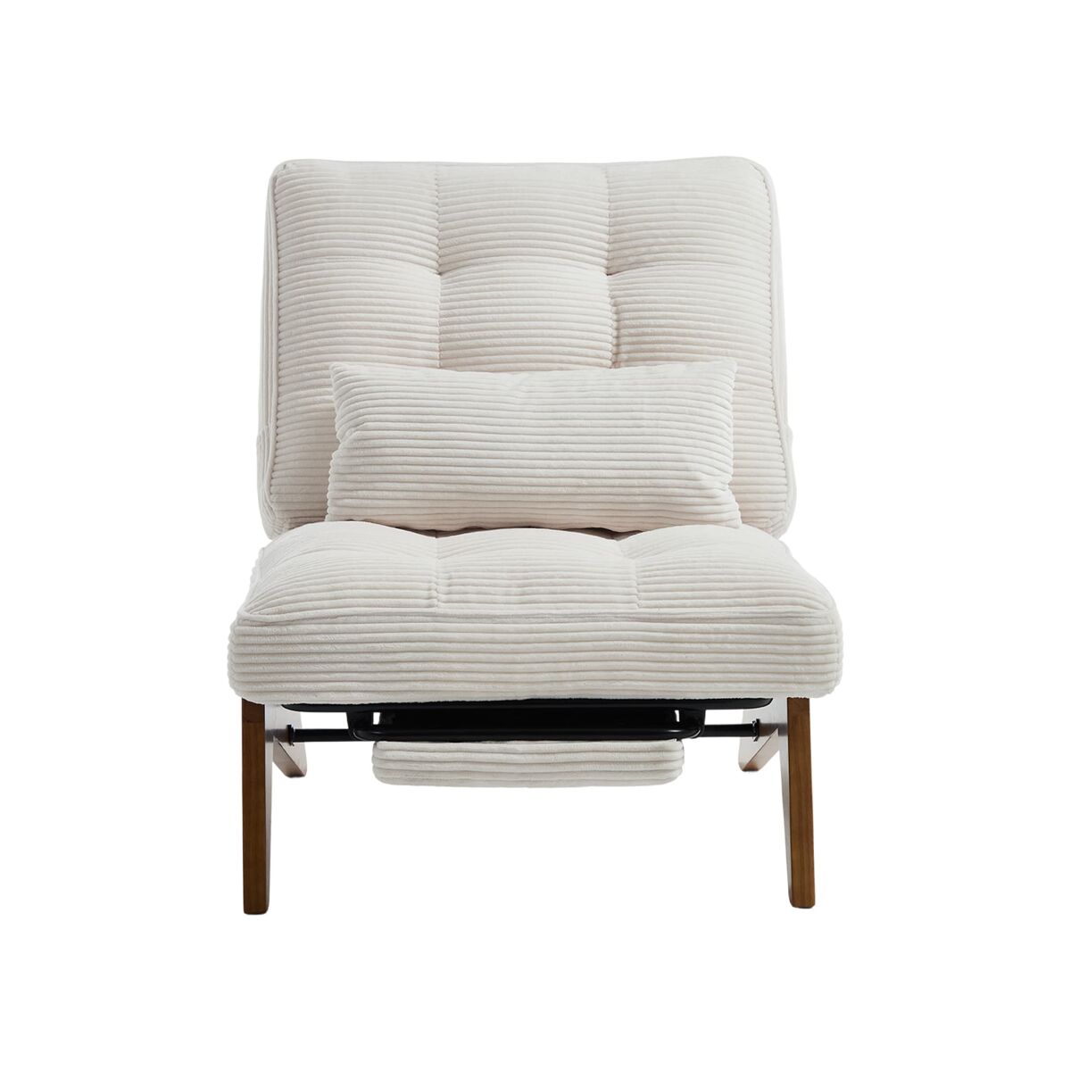 Sillón lounge ajustable - con reposapiés y cojín lumbar - beige