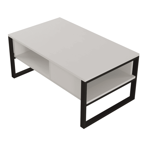 Mesa de centro Laukaa retangular metal 100x60x45cm Blanco en.casa Mesa de centro Laukaa retangular metal 100x60x45cm Blanco en.casa