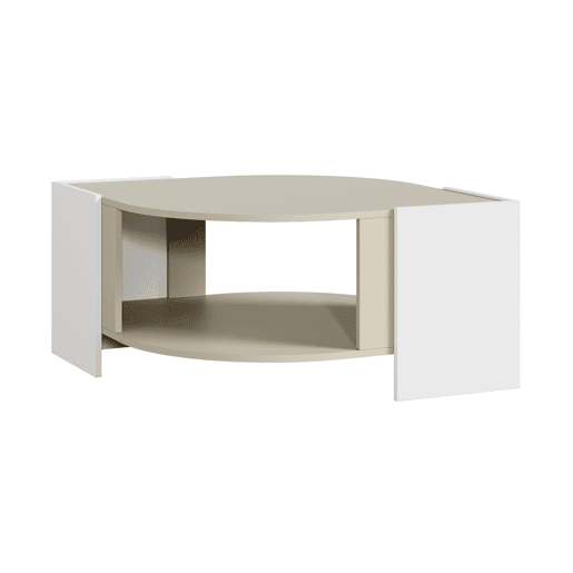Mesa de centro Klipsari com espaço de arrumação 75x75x40 cm brancoareia en.casa