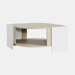 Mesa de centro Klipsari com espaço de arrumação 75x75x40 cm brancoareia en.casa