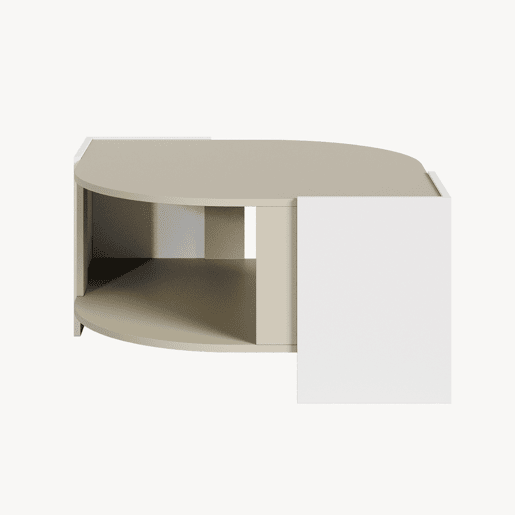 Mesa de centro Klipsari com espaço de arrumação 75x75x40 cm brancoareia en.casa