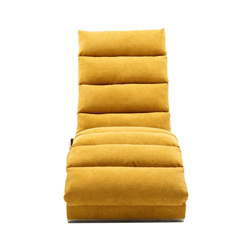 Sofá reclinável individual - apoio corporal completo, vibração suave, bolsos laterais - amarelo mostarda