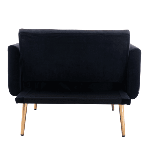 Poltrona reclinável individual - encosto ajustável e dobrável - preto