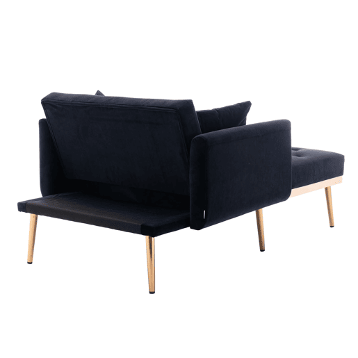 Poltrona reclinável individual - encosto ajustável e dobrável - preto