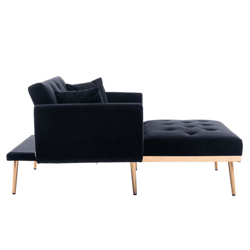 Poltrona reclinável individual - encosto ajustável e dobrável - preto