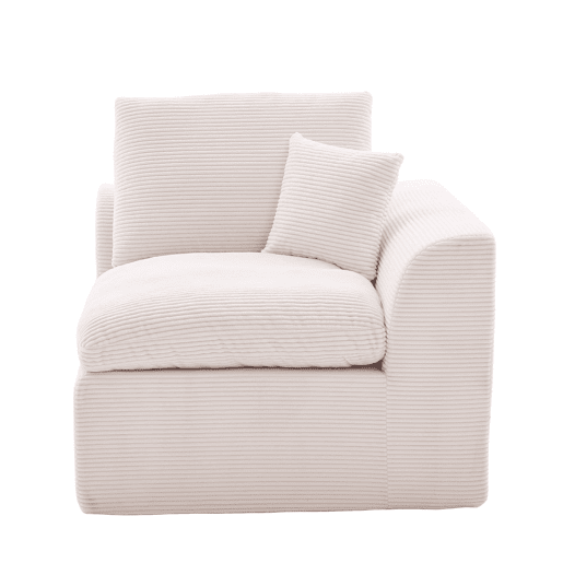 Sofá individual - minimalista e confortável com almofada - Bege Sofá individual - minimalista e confortável com almofada - Bege