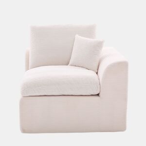 Sofá individual - minimalista e confortável com almofada - Bege