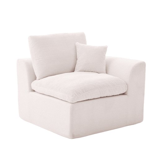 Sofá individual - minimalista e confortável com almofada - Bege Sofá individual - minimalista e confortável com almofada - Bege