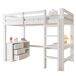 Cama alta de madera de pino Cama alta de madera de pino Blanco