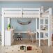 Cama alta de madera de pino Cama alta de madera de pino Blanco