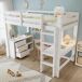 Cama alta de madera de pino Cama alta de madera de pino Blanco