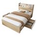 Cama individual de madera maciza 94x214 Cama individual de madera maciza 94x214 Natural/ Blanco