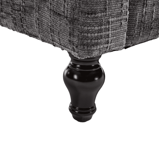 Sofá de 2 lugares - Chenille, pés de madeira, LED, USB e arrumação - Cinza