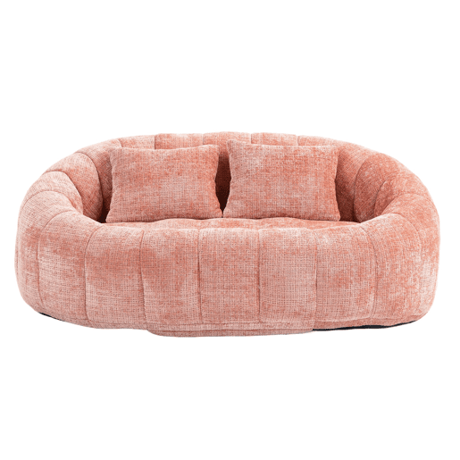 Sofá puff individual - confortável e durável, encosto alto - rosa