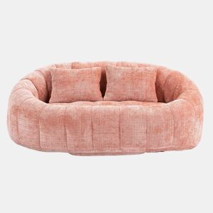 Sofá puff individual - confortável e durável, encosto alto - rosa